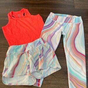 Athleta tank, shorts and pant set